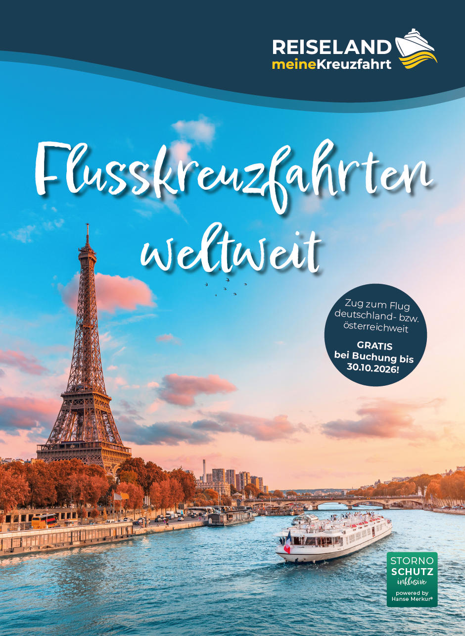 Titelseite des Flyers mit den schönsten Flusskreuzfahrten weltweit